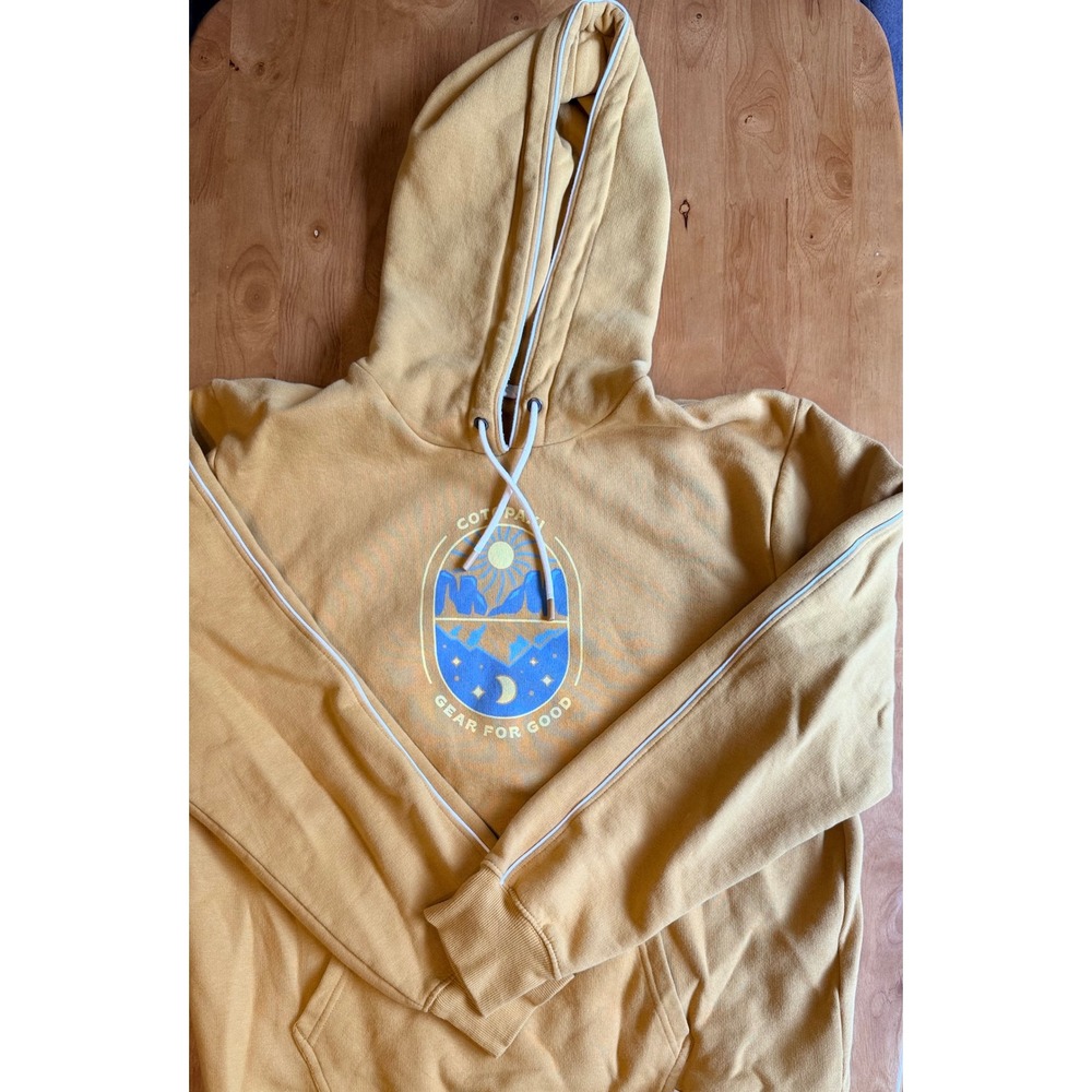 Cotopaxi Gear For Good Mustard Yellow Graphic Hoodie Mens Lg Fleece Hoodie 687